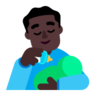 Man Feeding Baby: Dark Skin Tone Emoji 👨🏿‍🍼 image - Microsoft Classic 2D style