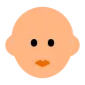 Woman: Medium-Light Skin Tone, Bald Emoji 👩🏼‍🦲 image - Tossface style