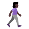 Woman Walking Facing Right: Dark Skin Tone Emoji 🚶🏿‍♀️‍➡️ image - Microsoft Classic 2D style