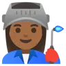 Woman Factory Worker: Medium-Dark Skin Tone Emoji 👩🏾‍🏭 image - Google Noto Color style