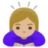 Woman Bowing: Medium-Light Skin Tone Emoji 🙇🏼‍♀️ image - Google Noto Color style