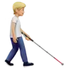Person With White Cane Facing Right: Medium-Light Skin Tone Emoji 🧑🏼‍🦯‍➡️ image - Apple style