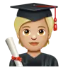 Student: Medium-Light Skin Tone Emoji 🧑🏼‍🎓 image - WhatsApp style