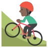 Person Mountain Biking: Dark Skin Tone Emoji 🚵🏿 image - EmojiTwo style