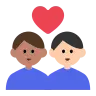 Couple With Heart: Man, Man, Medium Skin Tone, Light Skin Tone Emoji 👨🏽‍❤️‍👨🏻 image - Tossface style