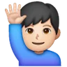 Man Raising Hand: Light Skin Tone Emoji 🙋🏻‍♂️ image - Samsung style
