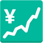 Courbe ascendante et symbole yen