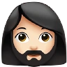Woman: Light Skin Tone, Beard Emoji 🧔🏻‍♀️ image - Apple style