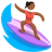 Person Surfing: Medium-Dark Skin Tone