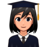 Woman Student: Medium-Light Skin Tone Emoji 👩🏼‍🎓 image - Emojidex style