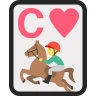 Carte à jouer chevalier de cœur 🂼 image - EmojiTwo style