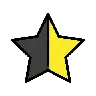 Star with Left Half Black ⯪ image - OpenMoji style