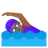 Woman Swimming: Medium-Dark Skin Tone