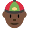 Person With Skullcap: Dark Skin Tone Emoji 👲🏿 image - Twitter / X (Twemoji) style