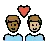 Couple With Heart: Man, Man, Medium-Dark Skin Tone, Medium-Light Skin Tone