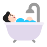 Person Taking Bath: Light Skin Tone Emoji 🛀🏻 image - Microsoft Classic 2D style