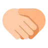 Handshake: Light Skin Tone, Medium-Light Skin Tone Emoji 🫱🏻‍🫲🏼 image - Tossface style