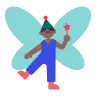 Man Fairy: Medium-Dark Skin Tone Emoji 🧚🏾‍♂️ image - Tossface style