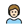 Person Frowning: Light Skin Tone Emoji 🙍🏻 image - OpenMoji style