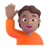 Person Raising Hand: Medium Skin Tone Emoji 🙋🏽 image - Microsoft 3D Fluent style