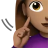 Deaf Woman: Medium Skin Tone Emoji 🧏🏽‍♀️ image - Apple style