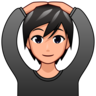 Person Gesturing Ok: Medium-Light Skin Tone Emoji 🙆🏼 image - Emojidex style