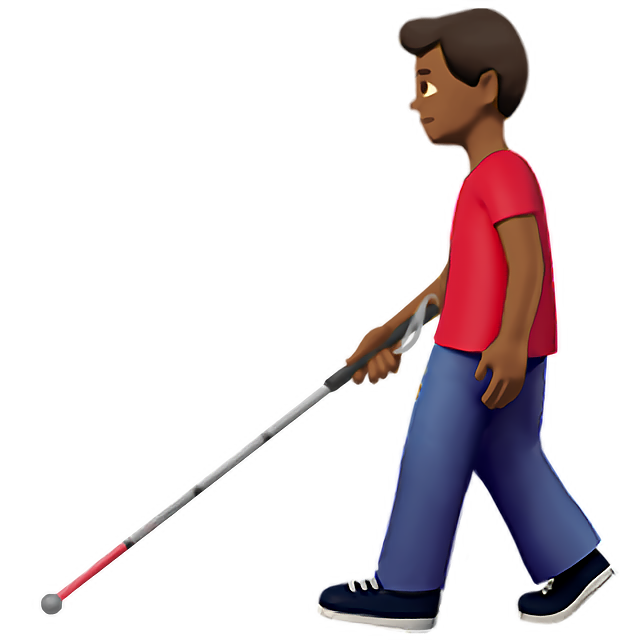 Man With White Cane: Medium-Dark Skin Tone
