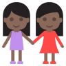 Women Holding Hands: Dark Skin Tone Emoji 👭🏿 image - EmojiTwo style