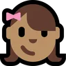 Girl: Medium Skin Tone Emoji 👧🏽 image - Microsoft Windows 10 Segoe UI Emoji style
