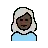 Woman: Dark Skin Tone, White Hair