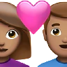 Couple With Heart: Woman, Man, Medium Skin Tone Emoji 👩🏽‍❤️‍👨🏽 image - Apple style