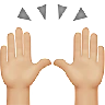 Raising Hands: Medium-Light Skin Tone Emoji 🙌🏼 image - Apple style