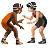 People Wrestling: Medium-Dark Skin Tone, Light Skin Tone