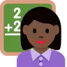Woman Teacher: Dark Skin Tone Emoji 👩🏿‍🏫 image - Twitter / X (Twemoji) style