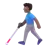 Man With White Cane: Medium-Dark Skin Tone