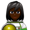 Woman Astronaut: Dark Skin Tone Emoji 👩🏿‍🚀 image - Emojidex style