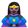 Woman Superhero: Dark Skin Tone Emoji 🦸🏿‍♀️ image - Samsung style