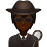 Detective: Dark Skin Tone Emoji 🕵🏿 image - Emojidex style