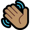 Waving Hand: Medium Skin Tone Emoji 👋🏽 image - Microsoft Windows 10 Segoe UI Emoji style