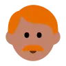 Man: Medium Skin Tone, Red Hair Emoji 👨🏽‍🦰 image - Tossface style