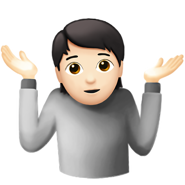 Person Shrugging: Light Skin Tone