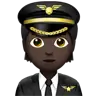 Pilot: Dark Skin Tone Emoji 🧑🏿‍✈️ image - Apple style
