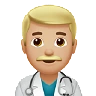 Man Health Worker: Medium-Light Skin Tone Emoji 👨🏼‍⚕️ image - Apple style