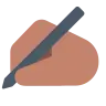 Writing Hand: Medium Skin Tone Emoji ✍🏽 image - Tossface style