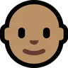 Man: Medium Skin Tone, Bald Emoji 👨🏽‍🦲 image - Microsoft Windows 10 Segoe UI Emoji style