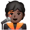 Singer: Dark Skin Tone Emoji 🧑🏿‍🎤 image - Samsung style