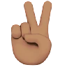 Victory Hand: Medium Skin Tone Emoji ✌🏽 image - Apple style