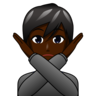 Person Gesturing No: Dark Skin Tone Emoji 🙅🏿 image - Emojidex style