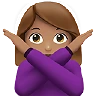 Woman Gesturing No: Medium Skin Tone Emoji 🙅🏽‍♀️ image - Apple style