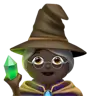 Woman Mage: Dark Skin Tone Emoji 🧙🏿‍♀️ image - Apple style